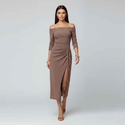 Chic Floral Off The Shoulder Party Dress