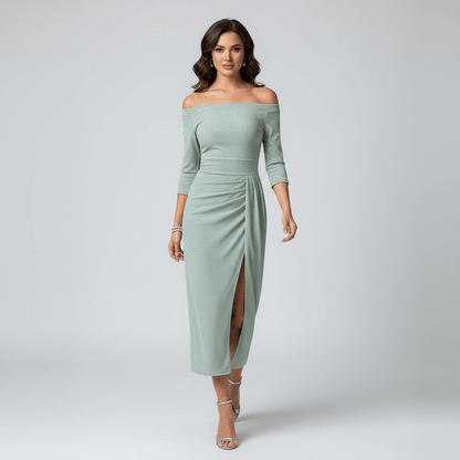 Chic Floral Off The Shoulder Party Dress