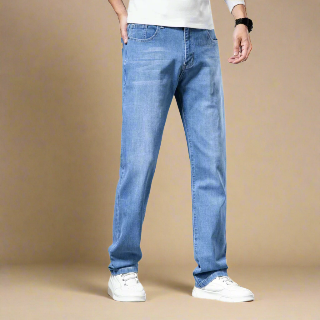Men's Straight Leg Dark Blue Comfort Jeans