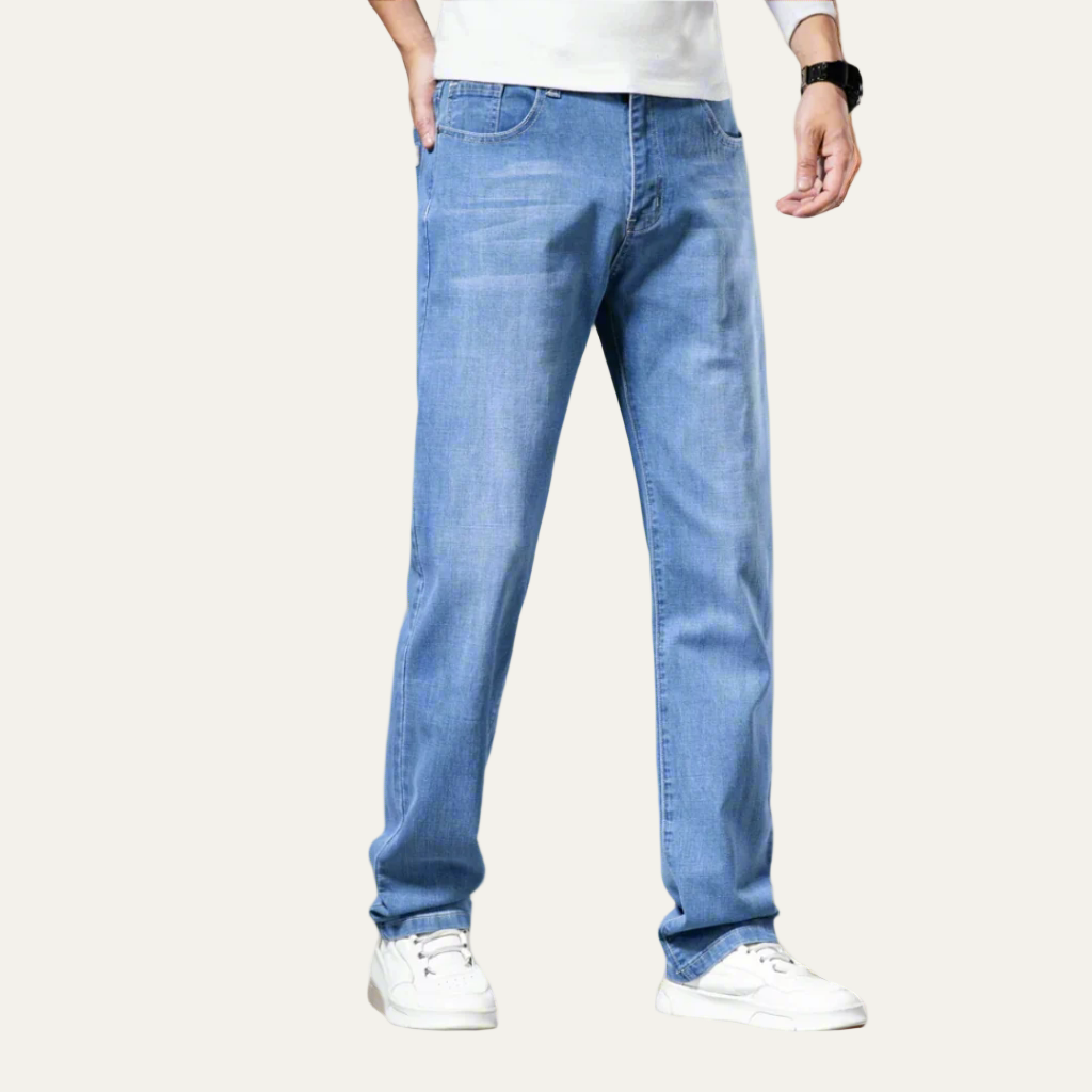 Regular Fit Straight Cut Blue Jeans