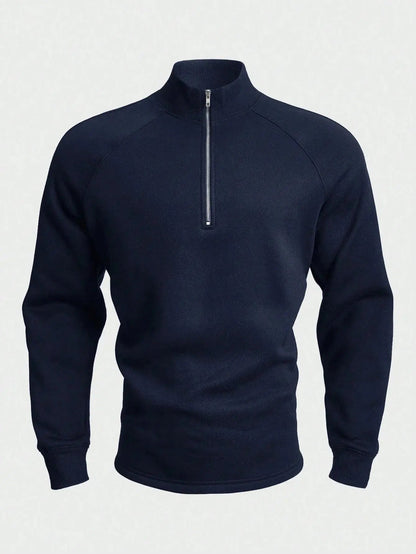 Soft Pullover Sweater - Casual Fit Half Zip