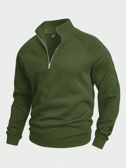 Soft Pullover Sweater - Casual Fit Half Zip