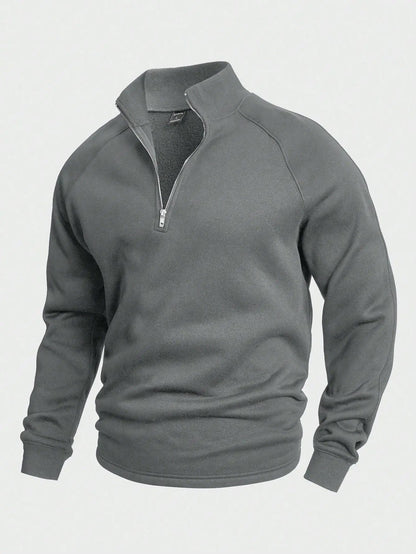 Soft Pullover Sweater - Casual Fit Half Zip