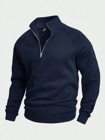 Soft Pullover Sweater - Casual Fit Half Zip
