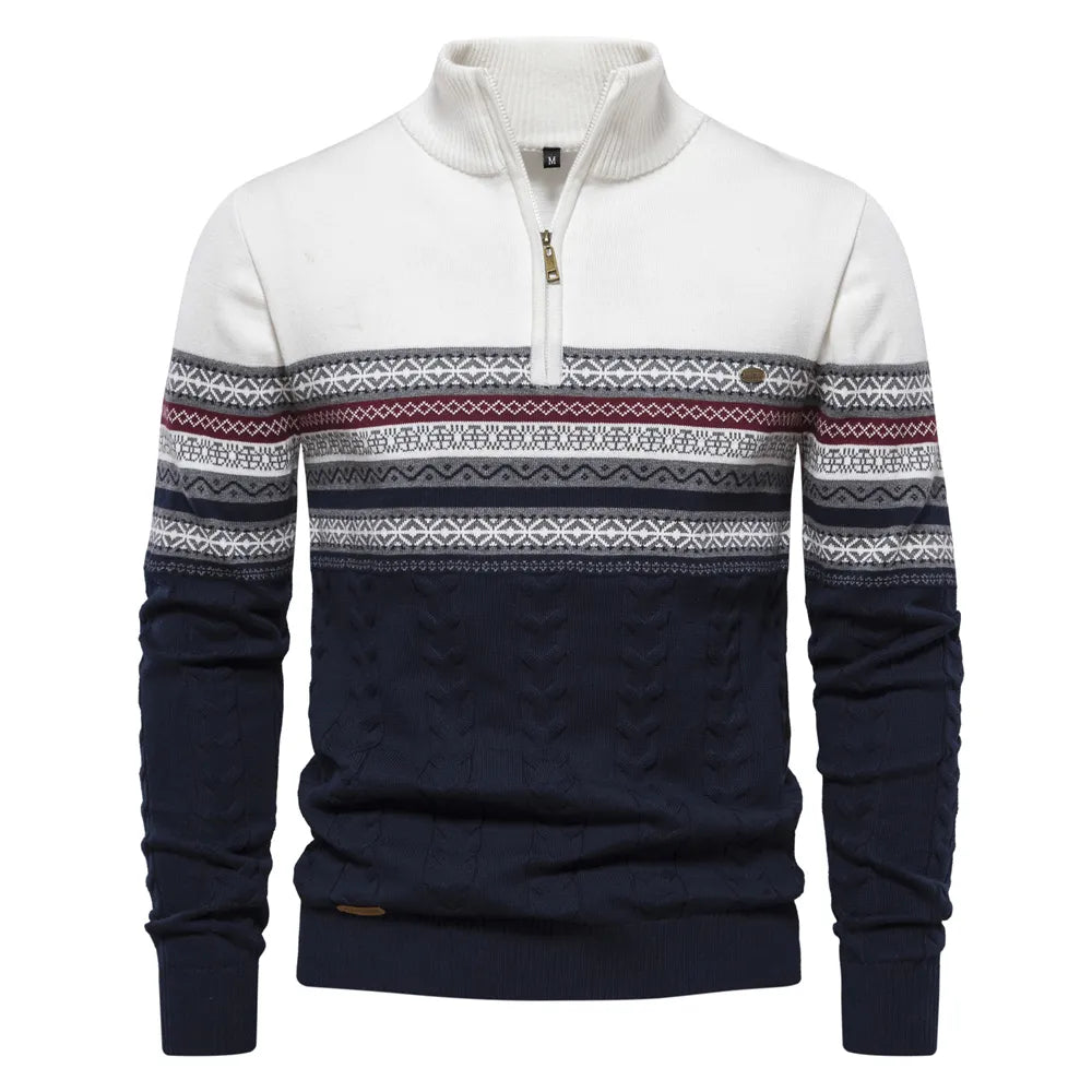Soft Crew Neck Half Zip Sweater