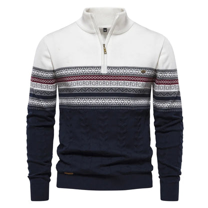 Soft Crew Neck Half Zip Sweater