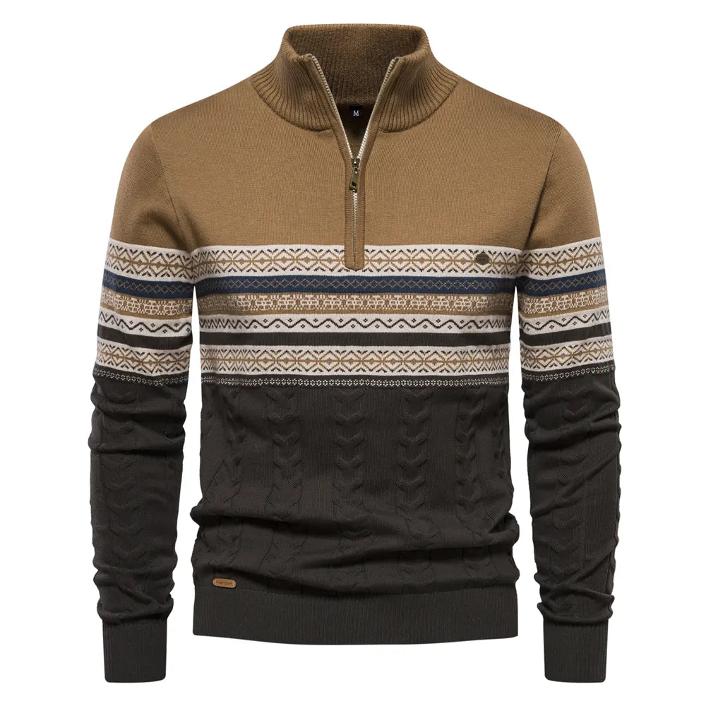 Soft Crew Neck Half Zip Sweater
