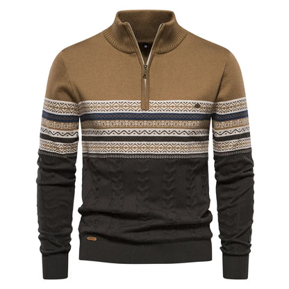 Soft Crew Neck Half Zip Sweater
