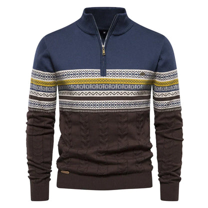 Soft Crew Neck Half Zip Sweater