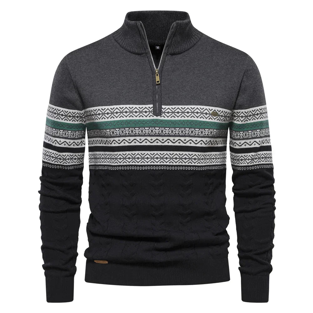 Soft Crew Neck Half Zip Sweater