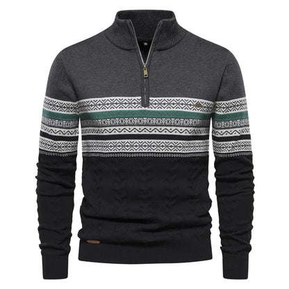 Soft Crew Neck Half Zip Sweater