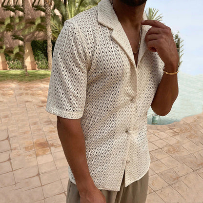 Crochet Cardigan - Lacey Design, Button Down & Fitted Style - OutfitLondon