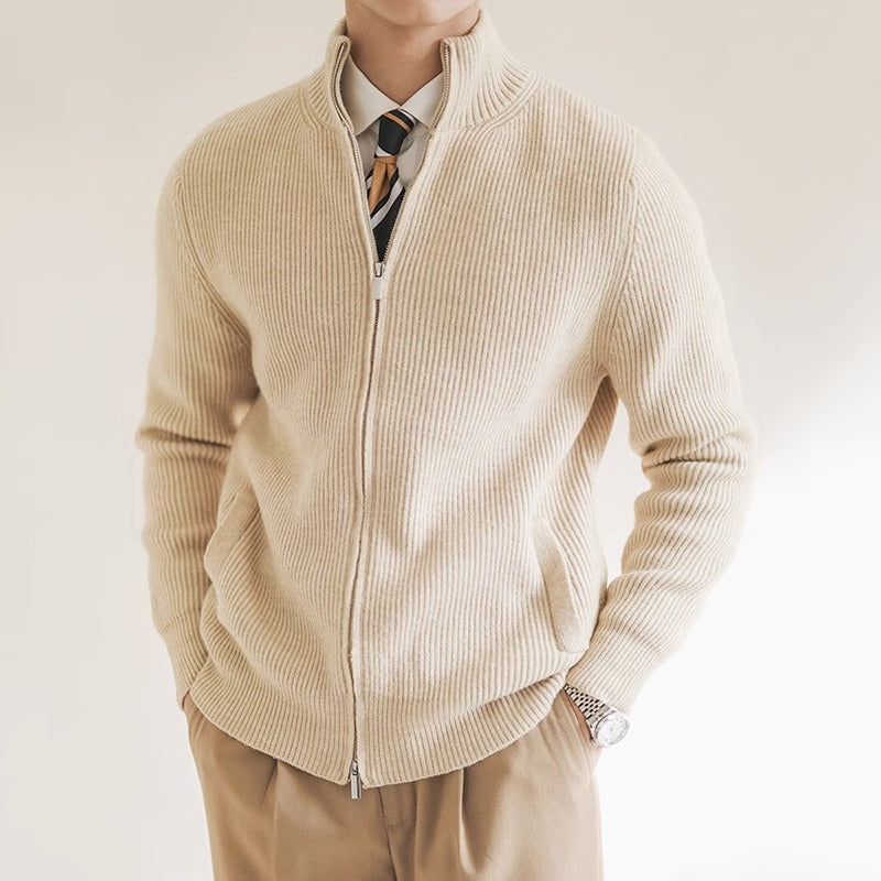 Traditional Mens Plain Knit Jumper Sweater - OutfitLondon