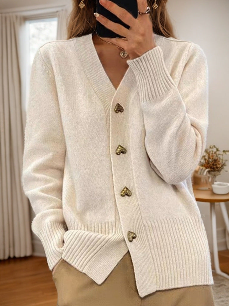 Cozy Open Front Cardigan - Lightweight Knit Sweater - OutfitLondon