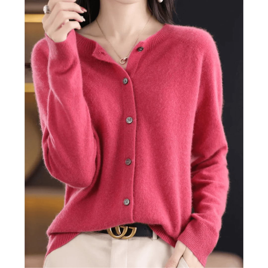 Soft V Neck Knit Cardigan for Women - OutfitLondon