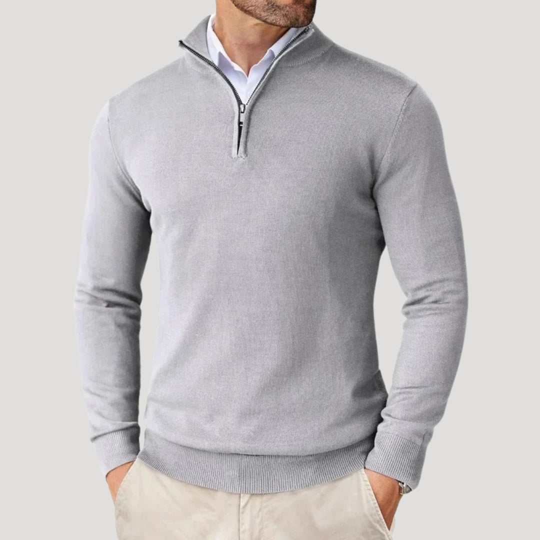 Cozy Sweater - Soft Lightweight Half Zip Pullover - OutfitLondon
