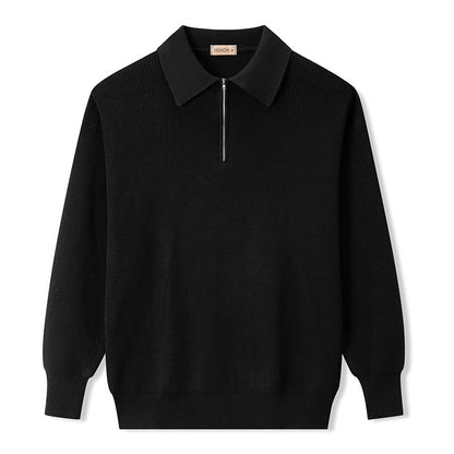 Breathable Polo Sweater - Zip Neck and Thermal Regulation