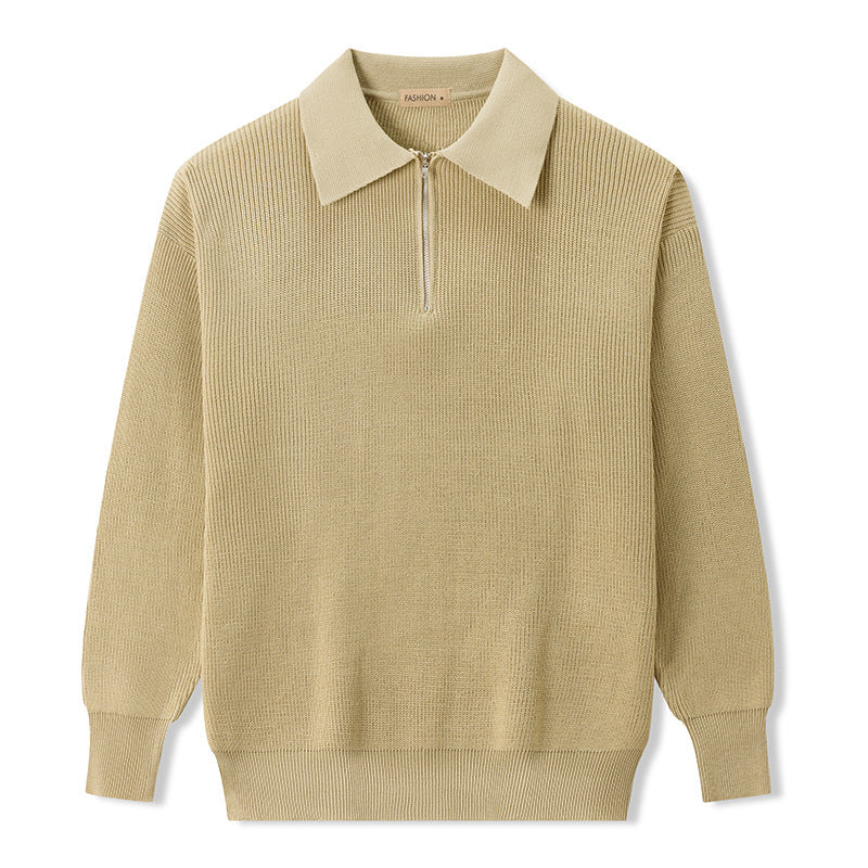 Breathable Polo Sweater - Zip Neck and Thermal Regulation