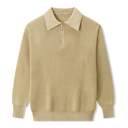 Breathable Polo Sweater - Zip Neck and Thermal Regulation
