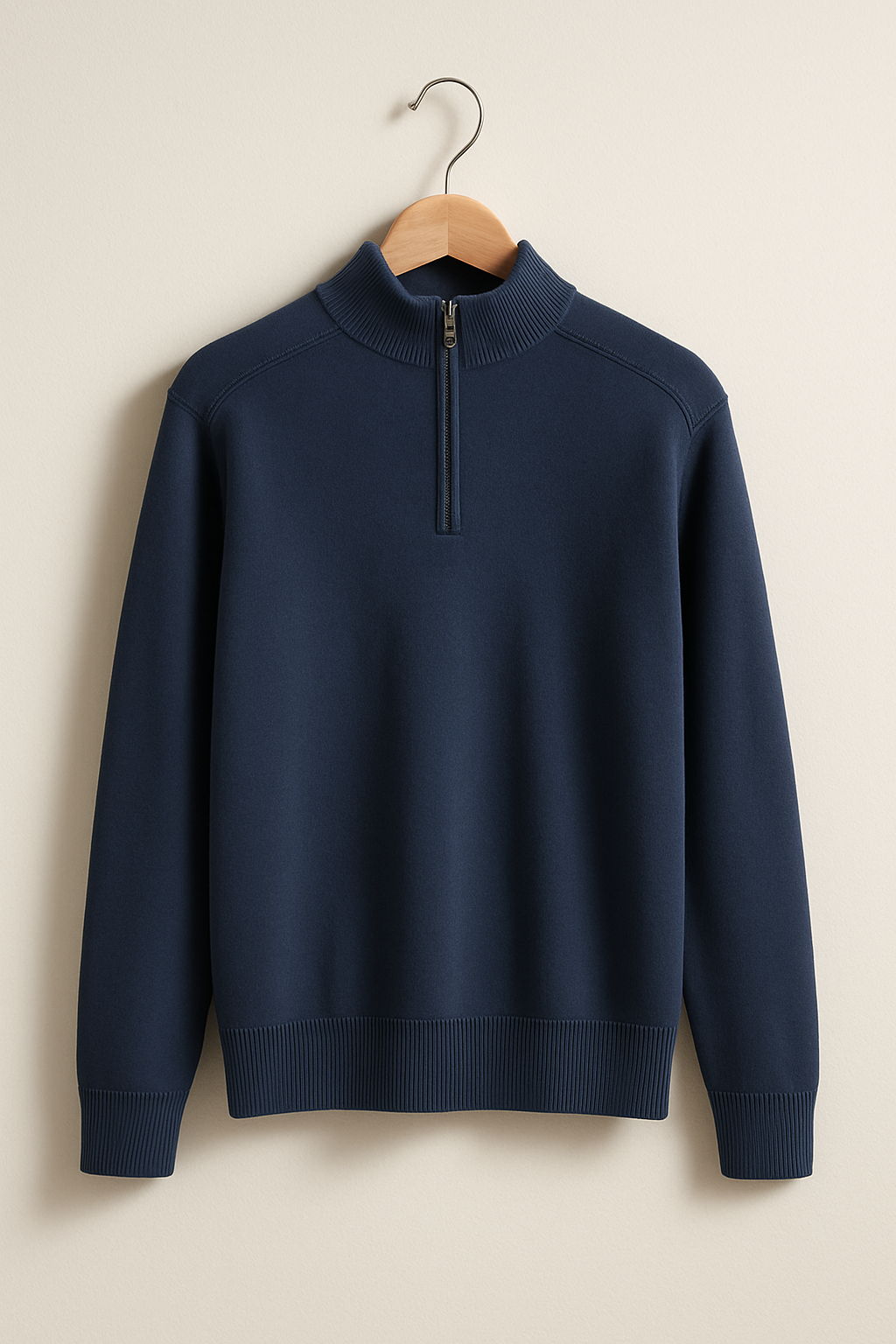 Cozy Fleece Sweater - Half Zip High Neck Flexible Fit
