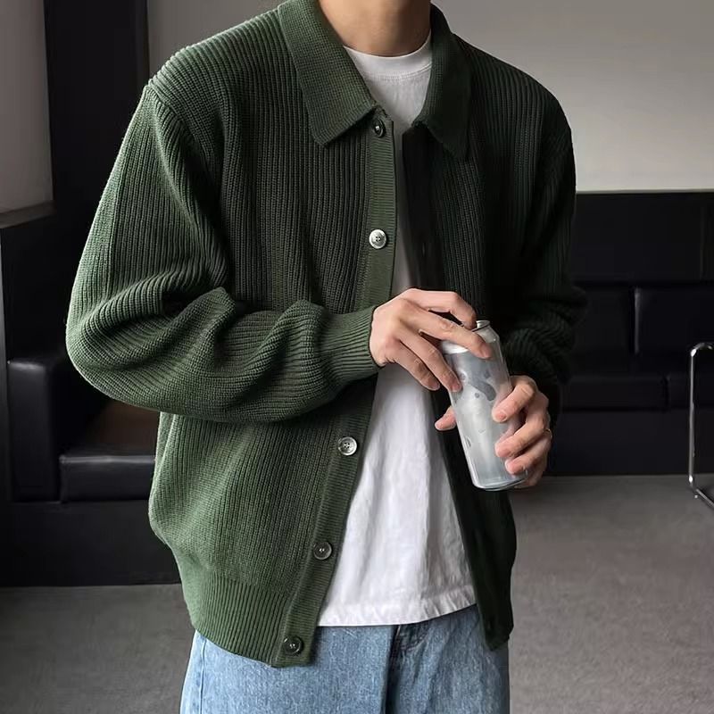 Soft Acrylic Sweater with Buttons and Relaxed Fit - OutfitLondon