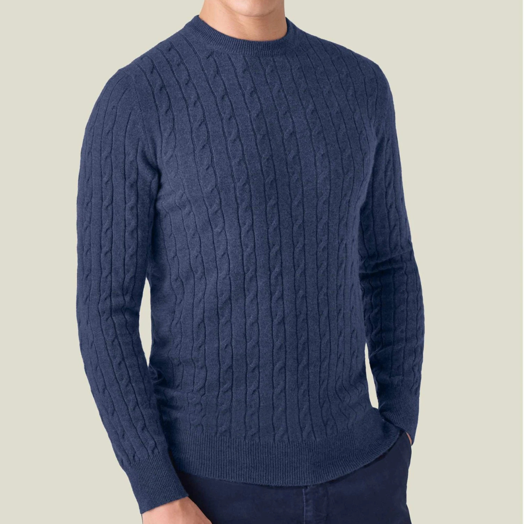 Cozy Cable Knit Sweater Relaxed Fit - OutfitLondon