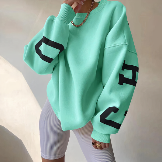 Cozy Crew Neck Oversized Knit Sweater - OutfitLondon