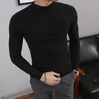 Fitted Crew Neck Warm Sweater