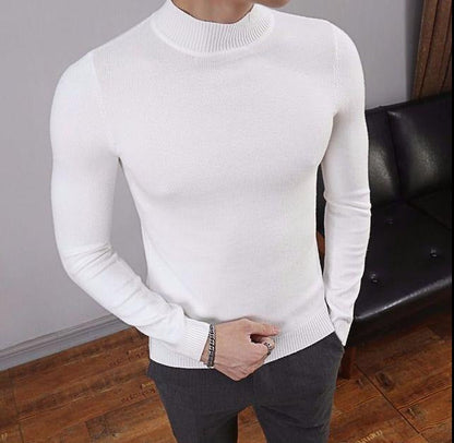 Fitted Crew Neck Warm Sweater