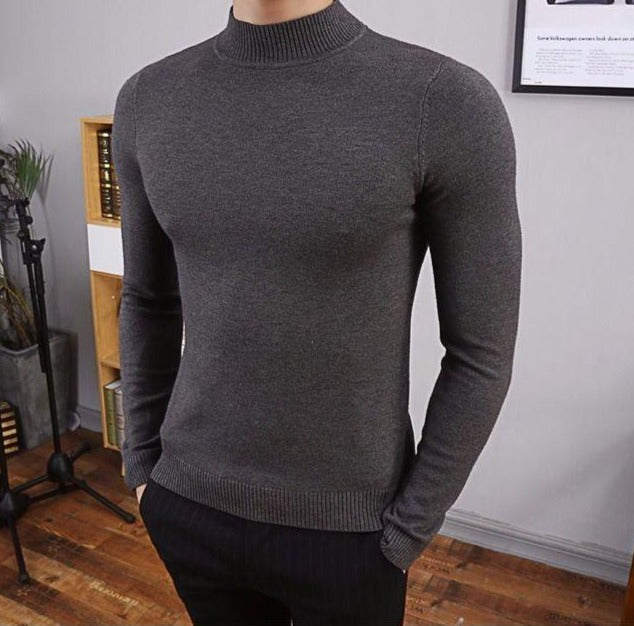 Fitted Crew Neck Warm Sweater