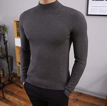 Fitted Crew Neck Warm Sweater