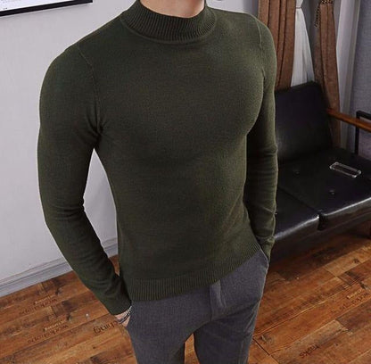 Fitted Crew Neck Warm Sweater
