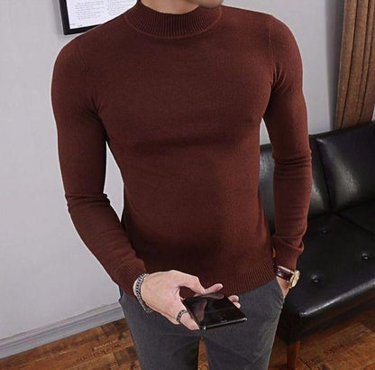 Fitted Crew Neck Warm Sweater
