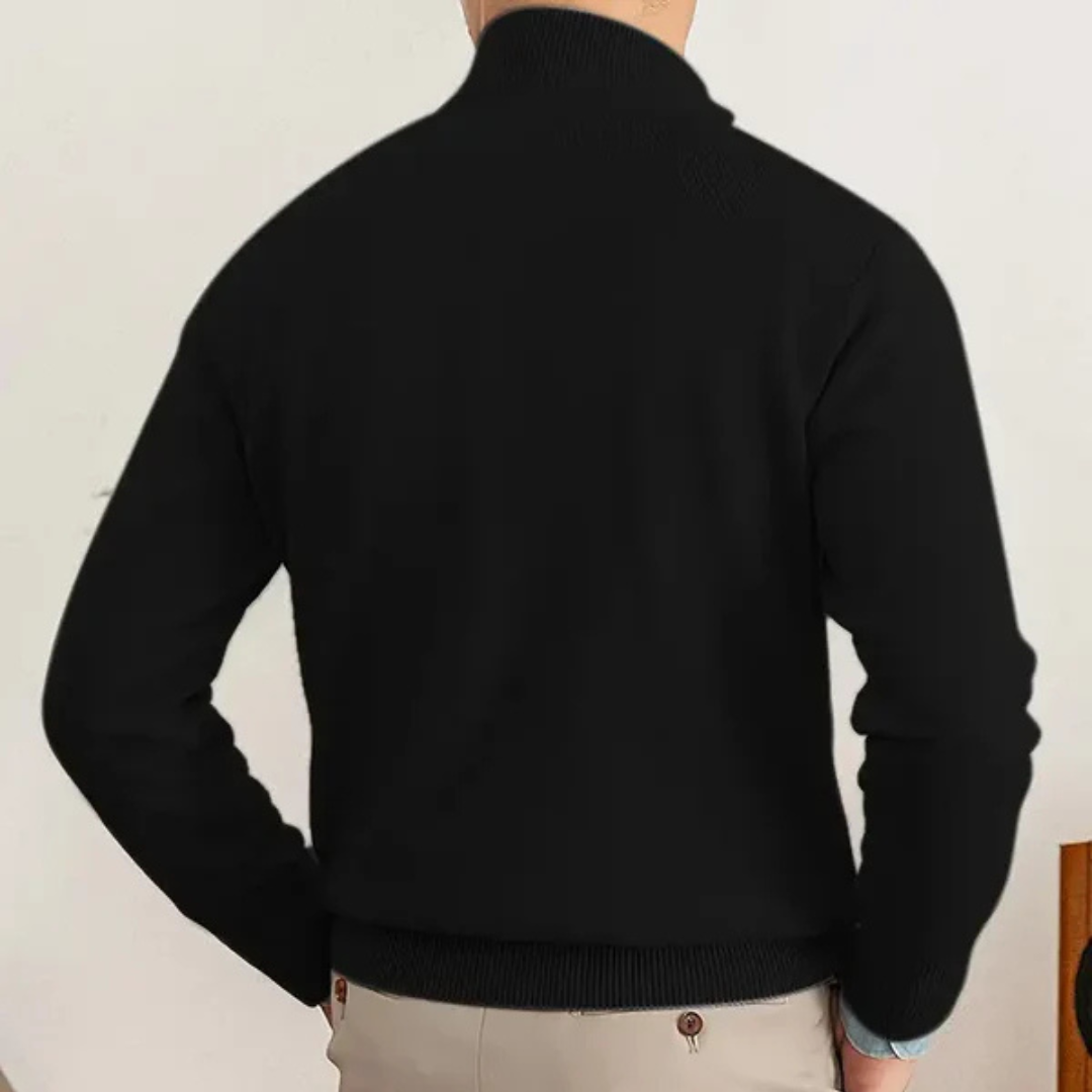 Cozy Fleece Sweater – Warm Crew Neck Half Zip Pullover