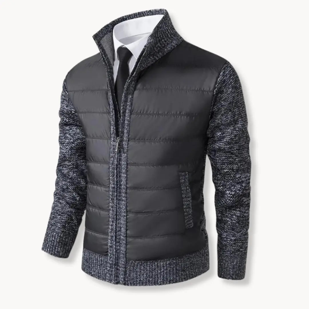 Cozy Zip Up Sweater with Ribbed Cuff Detail
