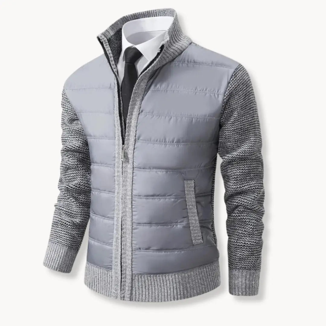 Cozy Zip Up Sweater with Ribbed Cuff Detail