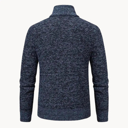 Cozy Zip Up Sweater with Ribbed Cuff Detail