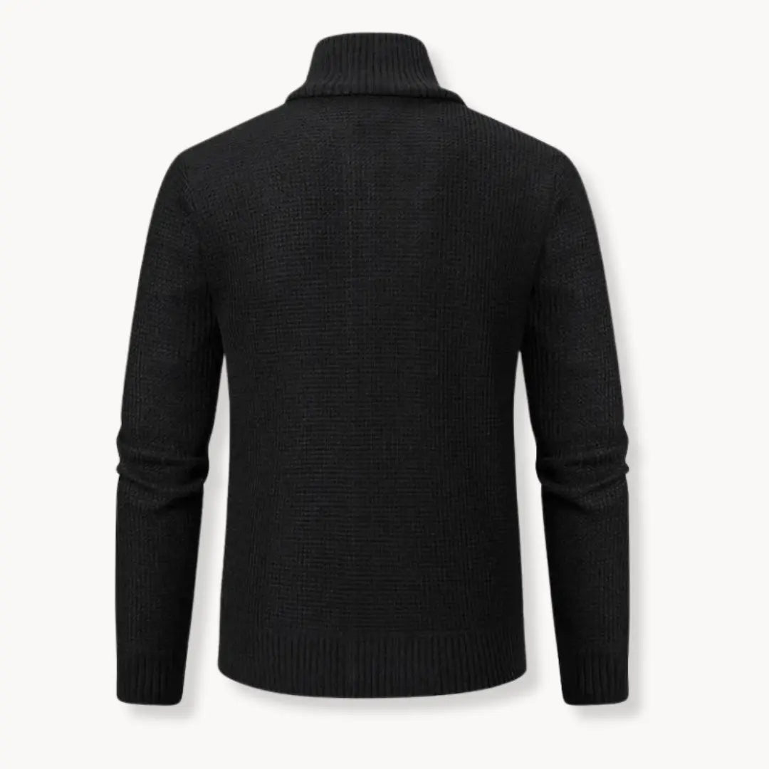 Cozy Zip Up Sweater with Ribbed Cuff Detail