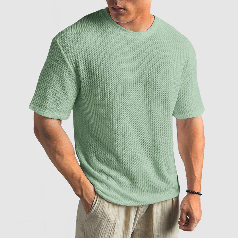 Relaxed Fit Breathable Knit Tee - OutfitLondon