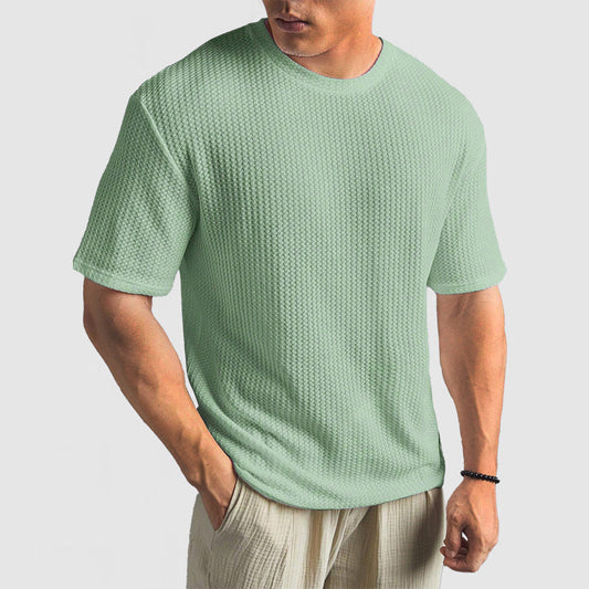 Relaxed Fit Breathable Knit Tee - OutfitLondon