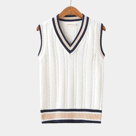 Cozy Patterned Knit Vest - OutfitLondon