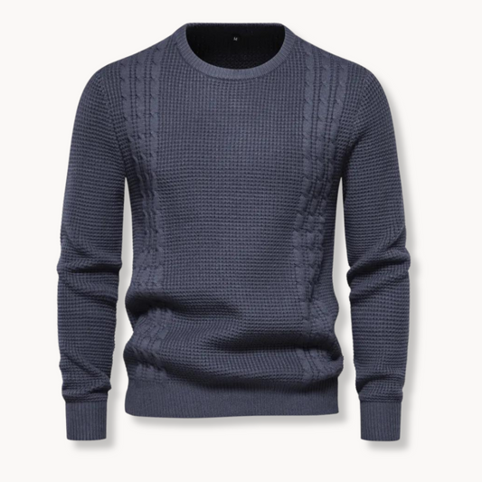 Cozy Patchwork Crew Neck Warm Sweater - OutfitLondon