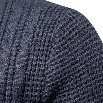 Cozy Patchwork Crew Neck Warm Sweater