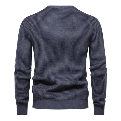 Cozy Patchwork Crew Neck Warm Sweater