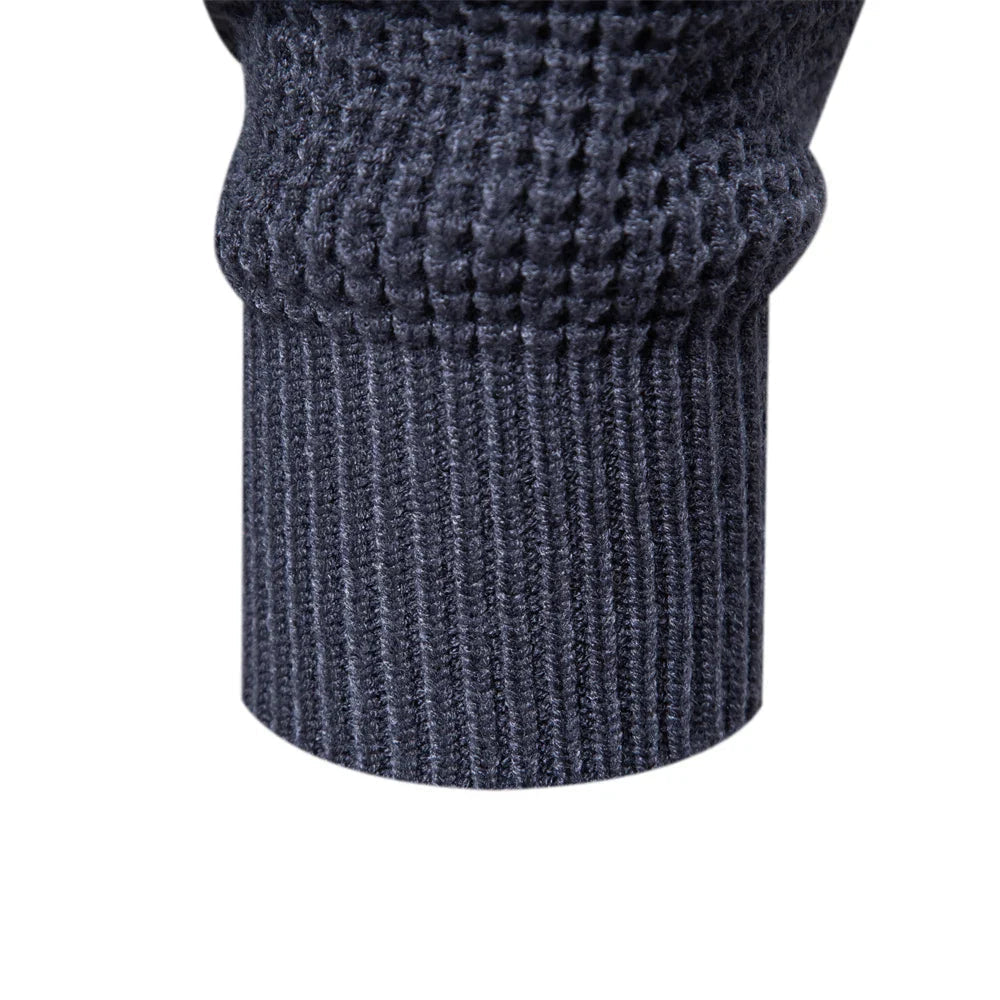 Cozy Patchwork Crew Neck Warm Sweater