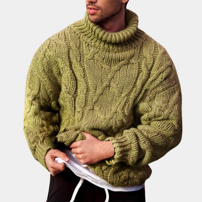 Thick Cable Knit Turtleneck Sweater