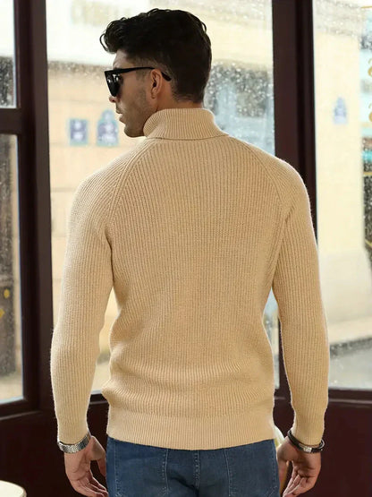 Warm Cable Knit Turtleneck Sweater