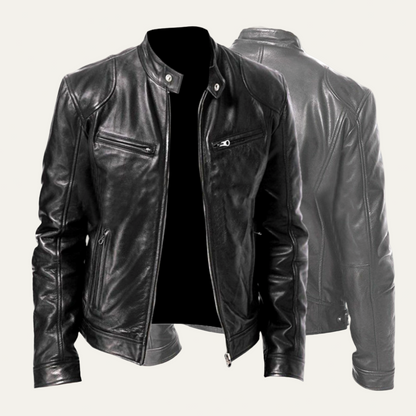 Classic Biker Style Leather Jacket