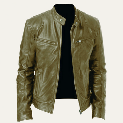 Classic Biker Style Leather Jacket