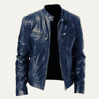 Classic Biker Style Leather Jacket